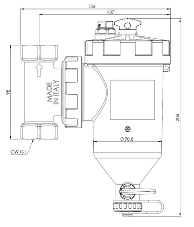 Afriso Magnetyczny separator zanieczyszczeń ADS 160 z izolacją, ruchome przyłącze GW G1" 77 160 00