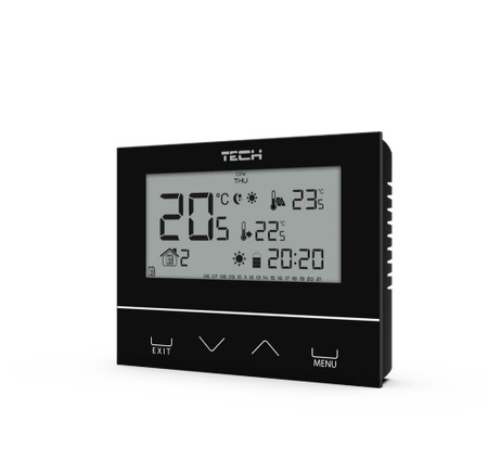 Tech ST-292 v2 Czarny Bezprzewodowy regulator pokojowy dwustanowy  