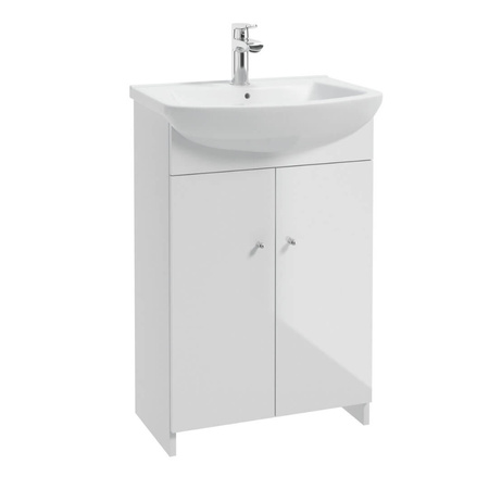 Zestaw szafka z umywalką 60 cm Defra Venus biały połysk 108-D-06001+1565