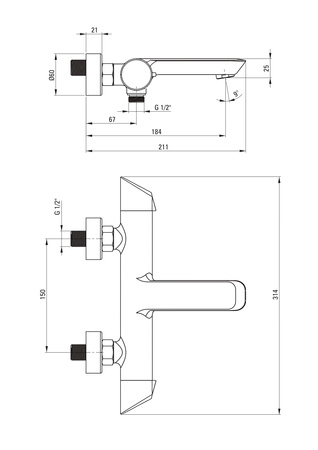 Bateria wannowa Deante Arnika Chrom BQA 010M