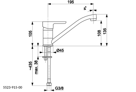 KFA Armatura Granat bateria kuchenna obrotowa stojąca chrom 5523-915-00