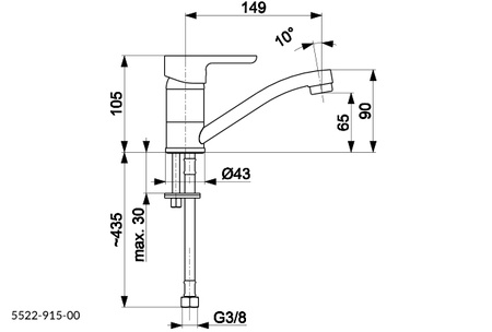 KFA Armatura Granat bateria umywalkowa obrotowa stojąca chrom 5522-915-00