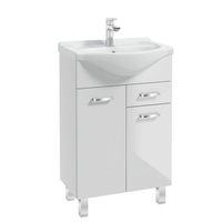 Zestaw szafka z umywalką 55 cm Defra Mea biały połysk 207-D-05506+1521