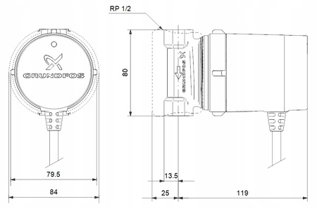 Pompa cyrkulacyjna obiegowa CW energooszczędna Grundfos Comfort 15-14 B