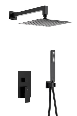 KFA Armatura Logon Black zestaw prysznicowy podtynkowy z deszczownicą czarny mat 5139-501-81