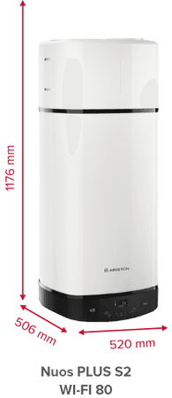 Ariston NUOS PLUS S2 WI-FI 80 WH podgrzewacz wody z pompą ciepła 3629145