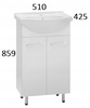 Astor Lupo Umywalka z Szafką 50 cm Biały Połysk AM-LUD-500-27