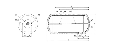 Elektromet Delfin wymiennik bojler C.W.U. dwupłaszczowy 80L poziomy izolowany DEL 22308000