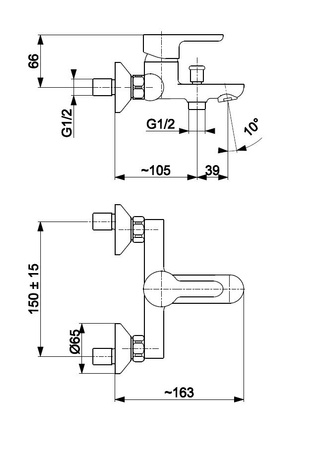 KFA Armatura Granat bateria wannowo-prysznicowa ścienna chrom 5524-010-00