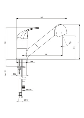 Deante Pepe Bateria Kuchenna Stojąca Grafit/Szary