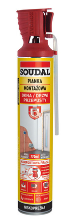 SOUDAL Soudafoam Comfort Pianka Montażowa z Aplikatorem Genius Gun 750 ml