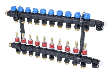 Afriso ProCalida EF1 K Rozdzielacz do ogrzewania płaszczyznowego, 10 obiegów, G1", 0,2÷1,6 l/min