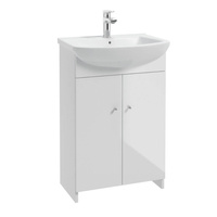 Zestaw szafka z umywalką 60 cm Defra Venus biały połysk 108-D-06001+1565