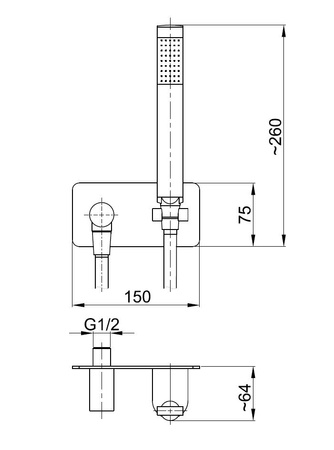 KFA Armatura Toro zestaw prysznicowy punktowy z przyłączem podtynkowym chrom 841-900-00
