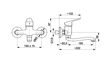 KFA Armatura Sparc bateria umywalkowa ścienna czarna 5410-810-81