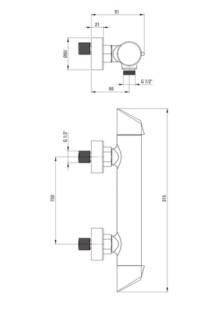 Deante ARNIKA Bateria prysznicowa ścienna złoto szczotkowane