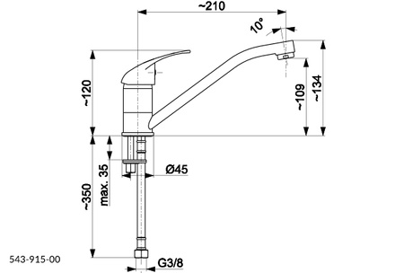 KFA Armatura Jaspis bateria kuchenna obrotowa stojąca chrom 543-915-00