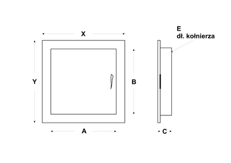 Drzwiczki Rewizyjne Metalowe Białe 30*30  