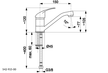 KFA Armatura Jaspis bateria umywalkowa obrotowa stojąca chrom 542-915-00
