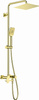 Deante ALPINIA Zestaw wannowo-prysznicowy ścienny złoto szczotkowane z deszczownicą