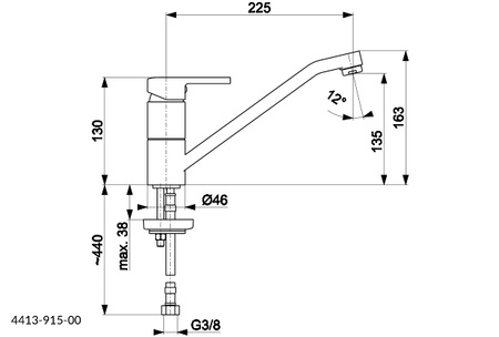 KFA Armatura Selen bateria kuchenna stojąca chrom 4413-915-00