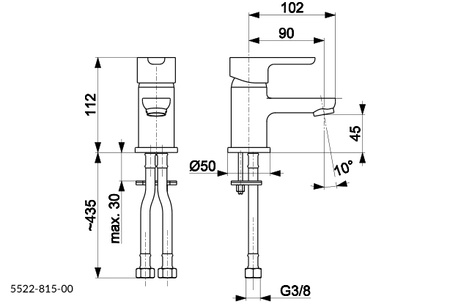 KFA Armatura Granat bateria umywalkowa stojąca chrom 5522-815-00