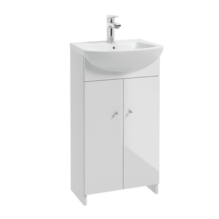 Zestaw szafka z umywalką 45 cm Defra Venus biały połysk 108-D-04501+1569