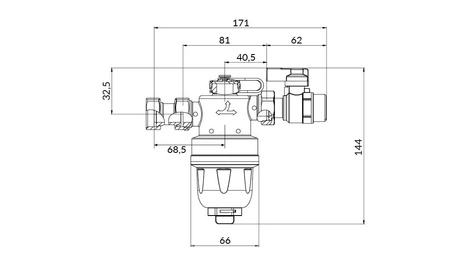 Afriso Kompaktowy magnetyczny separator zanieczyszczeń ADS 110, uniwersalne przyłącza G3/4" 77 110 00