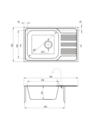 Deante Xylo zlewozmywak stalowy 78 x 50 cm dekor ZEX 311B