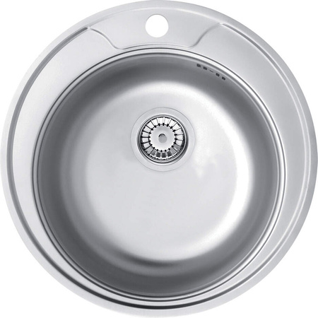 Deante Twist zlewozmywak stalowy 48 cm wpuszczany stal dekor ZHC 3813