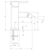 Deante Cubic Bateria bidetowa stojąca chrom BDD 031M