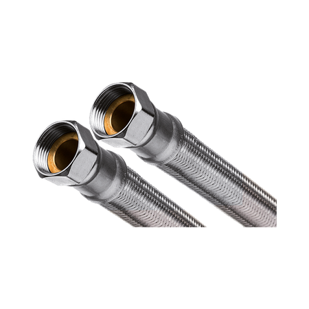 Invena Wężyk w oplocie ze stali nierdzewnej GW-GW 1", długość 50 cm (WS-80-050-G)