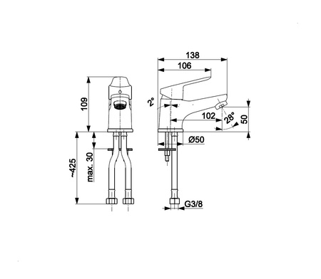 KFA Armatura Sparc bateria umywalkowa stojąca czarna 5412-815-81