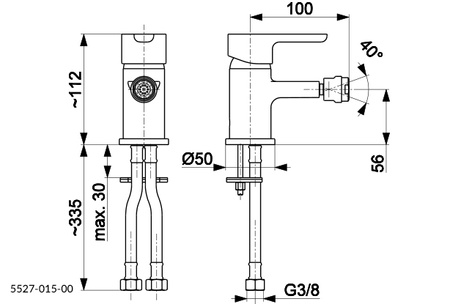 KFA Armatura Granat bateria bidetowa stojąca chrom 5527-015-00