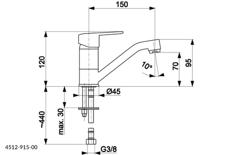 KFA Armatura German bateria umywalkowa obrotowa stojąca chrom 4512-915-00