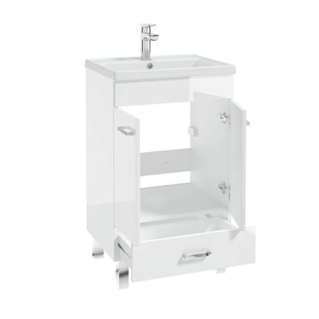 Zestaw szafka z umywalką 50 cm i szufladą Defra Mea biały połysk 207-D-05007+2420