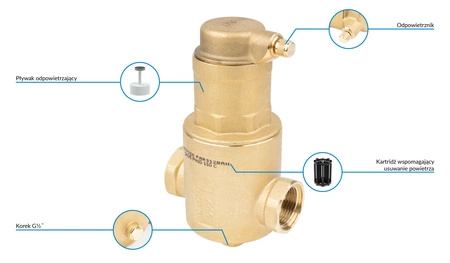 Afriso Separator powietrza FAR 312, przyłącza Rp1''