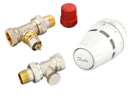 Danfoss Zestaw Termostatyczny z Głowicą Regus®, Prosty 015G5304