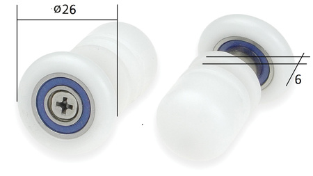 Deante rolki pojedyncze do szyby 6mm XKCE1RE02