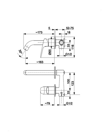 KFA Armatura Otava bateria umywalkowa podtynkowa chrom 5559-810-00