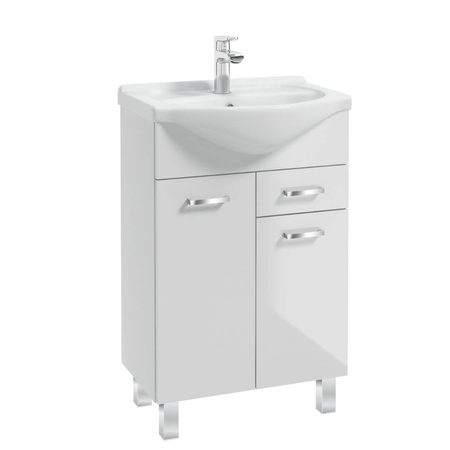 Zestaw szafka z umywalką 55 cm Defra Mea biały połysk 207-D-05506+1521