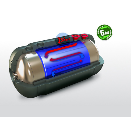 Elektromet WGJ-g 223-12-000 wymiennik/bojler dwupłaszczowy poziomy bez grzałki w polistyrenie 120 litrów