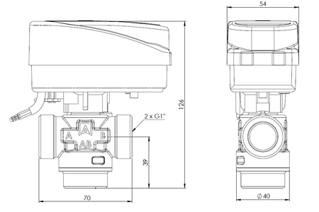 Afriso 3-drogowy zawór strefowy AZV 643 DN20, G1" Kvs 8 m³/h 16 643 00