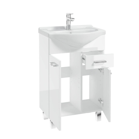 Zestaw szafka z umywalką 55 cm Defra Mea biały połysk 207-D-05506+1521