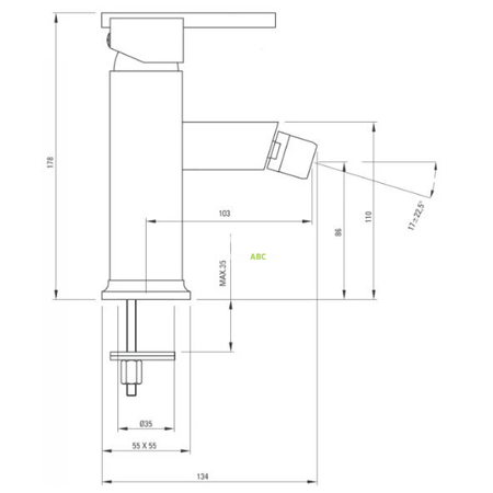 Deante Cubic Bateria bidetowa stojąca chrom BDD 031M