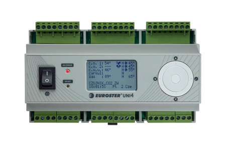 Euroster UNI4OBUD Sterownik pogodowy do sterowania instalacją grzewczą z 2 źródłami ciepła i 2 obiegami grzewczymi EUNI4OBUD