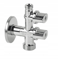 Zawór COMBI Kątowy Pralkowy 1/2GZ x 3/4GZ x 3/8GZ, Bez Nakrętki, Metalowy Uchwyt (COMB5MAC)