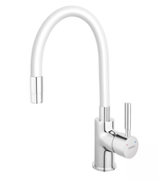 Ferro Zumba Bateria Kuchenna z Elastyczną Wylewką Chrom/Biały BZA4W