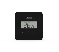Tech R-8b Czarny PLUS Bezprzewodowy regulator pokojowy z pomiarem wilgotności powietrza  