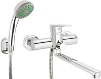 Deante Tubo bateria wannowo-prysznicowa ścienna z zestawem natryskowym chrom  